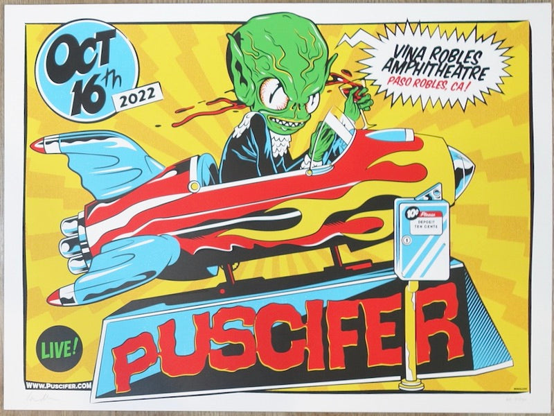 2022 Puscifer - Paso Robles Silkscreen Concert Poster by Ivan Minsloff