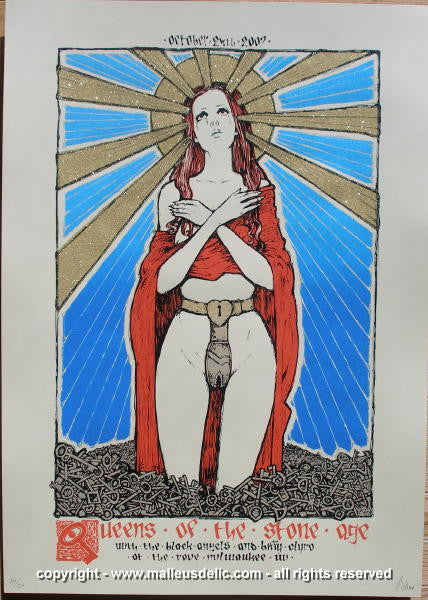 2007 Queens of the Stone Age - Milwaukee Silkscreen Concert Poster by Malleus