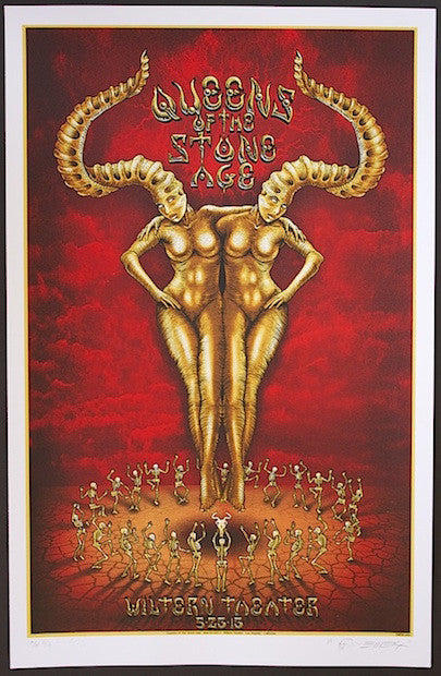 2013 Queens of the Stone Age - Los Angeles AE Silkscreen Concert Poster by Emek