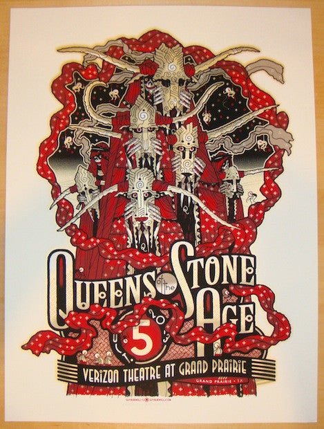 2013 Queens of the Stone Age - Grand Prairie Poster by Guy Burwell