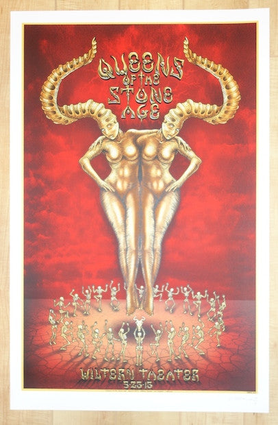 2013 Queens of the Stone Age - Los Angeles Silkscreen Concert Poster by Emek