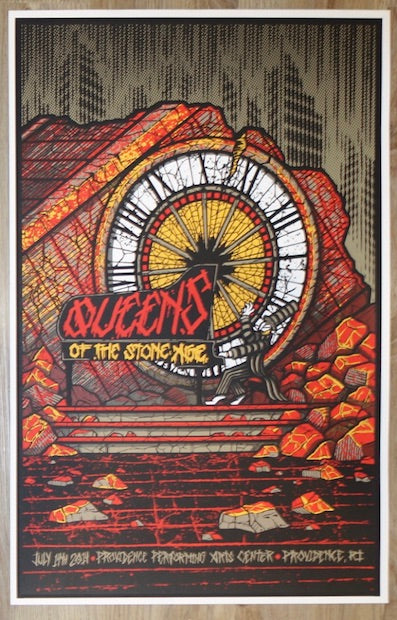 2014 Queens of the Stone Age - Providence Silkscreen Concert Poster by Brad Klausen