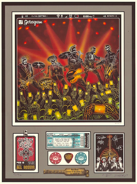 2014 Queens of the Stone Age - Las Vegas Silkscreen Concert Poster by Emek