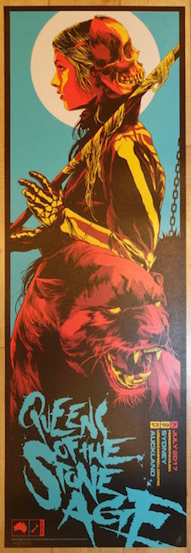 2017 Queens of the Stone Age - Auckland Silkscreen Concert Poster by Ken Taylor