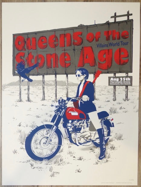 2018 Queens of the Stone Age - Christchurch Silkscreen Concert Poster by Chris Thornley
