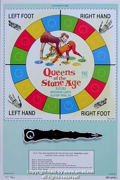 2003 Queens of the Stone Age - Clifton Park Twister Prototype Concert Poster by Emek