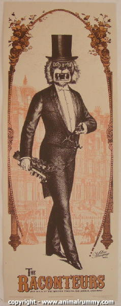 2006 The Raconteurs - Los Angeles Silkscreen Concert Poster by Rob Jones