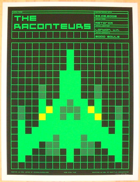 2006 The Raconteurs - London Silkscreen Concert Poster by Rob Jones