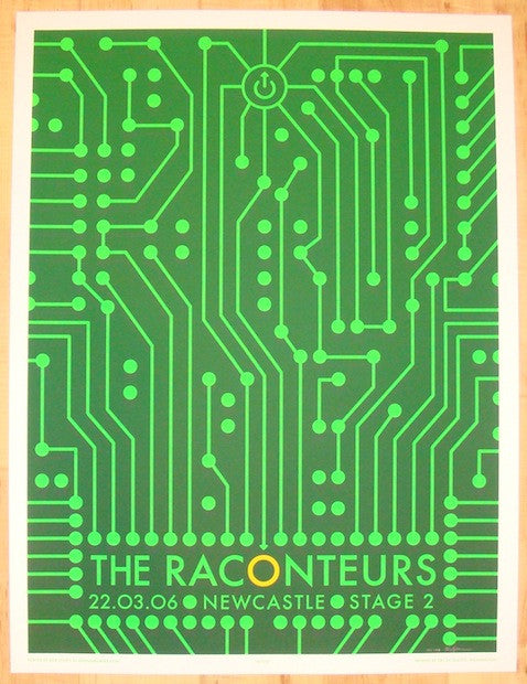2006 The Raconteurs - Newcastle Silkscreen Concert Poster by Rob Jones