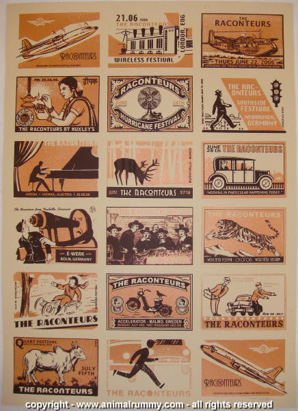 2006 The Raconteurs - European Tour Silkscreen Concert Poster by Rob Jones