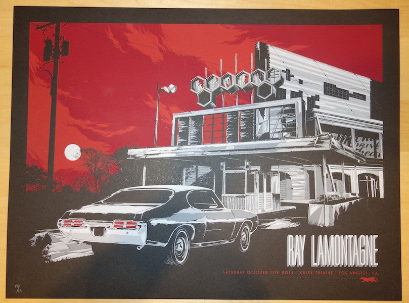2014 Ray Lamontagne - Los Angeles Silkscreen Concert Poster by Ken Taylor