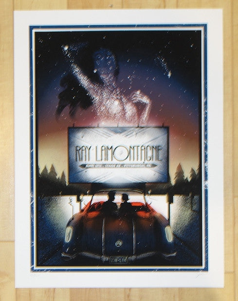 2014 Ray Lamontagne - Pittsburgh Silkscreen Concert Poster by Zeb Love