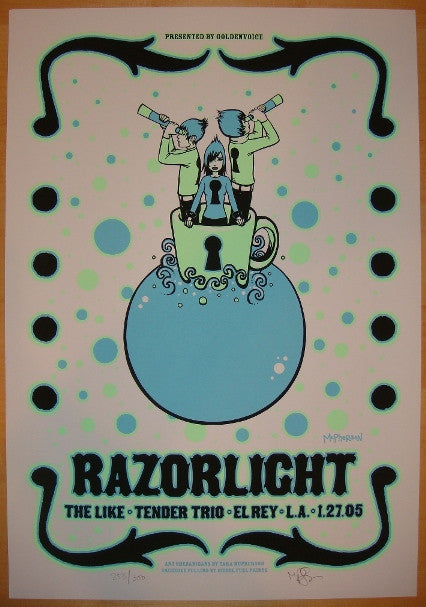 2005 Razorlight - Los Angeles Silkscreen Concert Poster by Tara McPherson