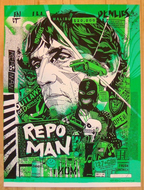2013 "Repo Man" - Silkscreen Movie Poster by Tyler Stout