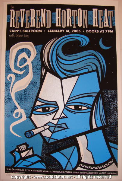 2005 Reverend Horton Heat - Tulsa Silkscreen Concert Poster by Todd Sl