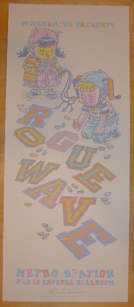 2008 Rogue Wave - Portland Silkscreen Concert Poster by Guy Burwell