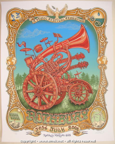 2008 Rothbury Festival - Silkscreen Concert Poster by Emek