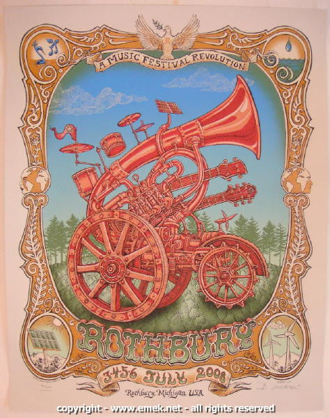 2008 Rothbury Festival - Artist Edition Silkscreen Concert Poster by Emek