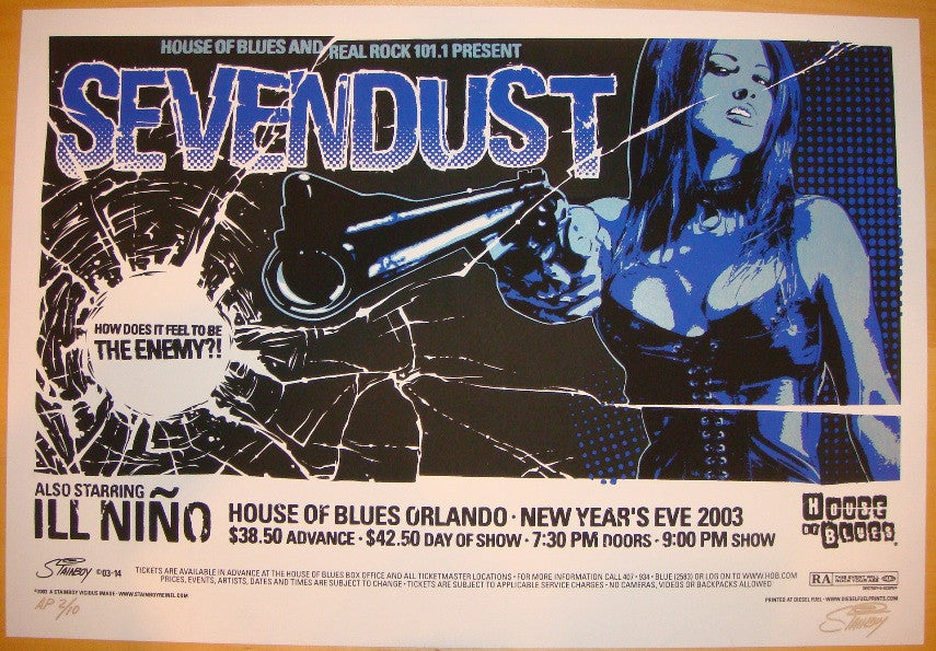 2003 Sevendust - Silkscreen Concert Poster by Stainboy