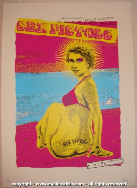 2008 Sex Pistols - Torino Silkscreen Concert Poster by Malleus
