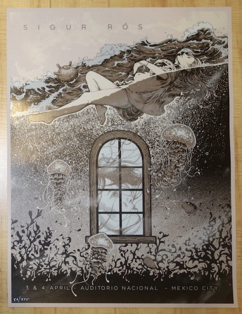 2017 Sigur Ros - Mexico City Silkscreen Concert Poster by Alex Wezta