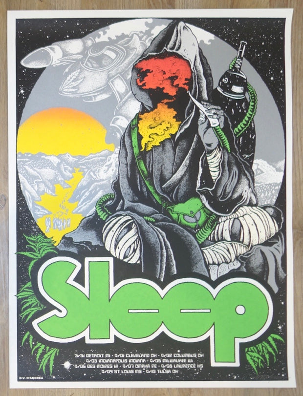 2018 Sleep - Spring Tour Silkscreen Concert Poster by David D'Andrea