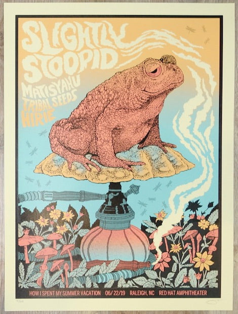 2019 Slightly Stoopid - Raleigh Silkscreen Concert Poster by Methane Studios