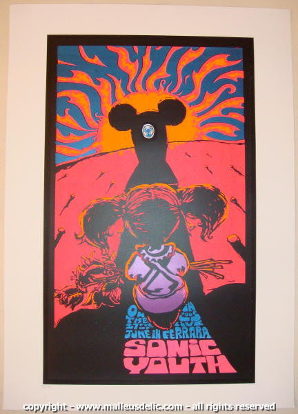 2005 Sonic Youth - Ferrara Silkscreen Concert Poster by Malleus