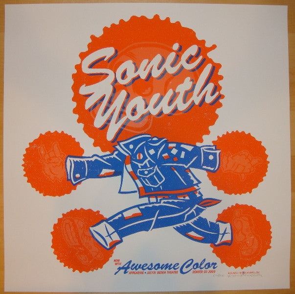2009 Sonic Youth - Denver Silkscreen Concert Poster by Guy Burwell