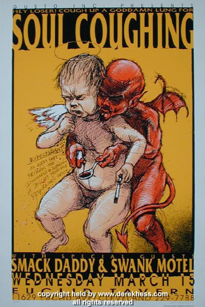 1995 Soul Coughing - Cleveland Silkscreen Concert Poster by Derek Hess (95-10)