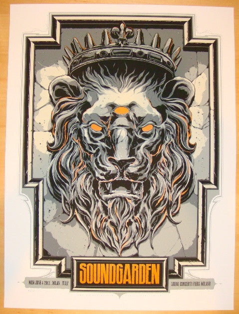 2012 Soundgarden - Milan Silkscreen Concert Poster by Ken Taylor