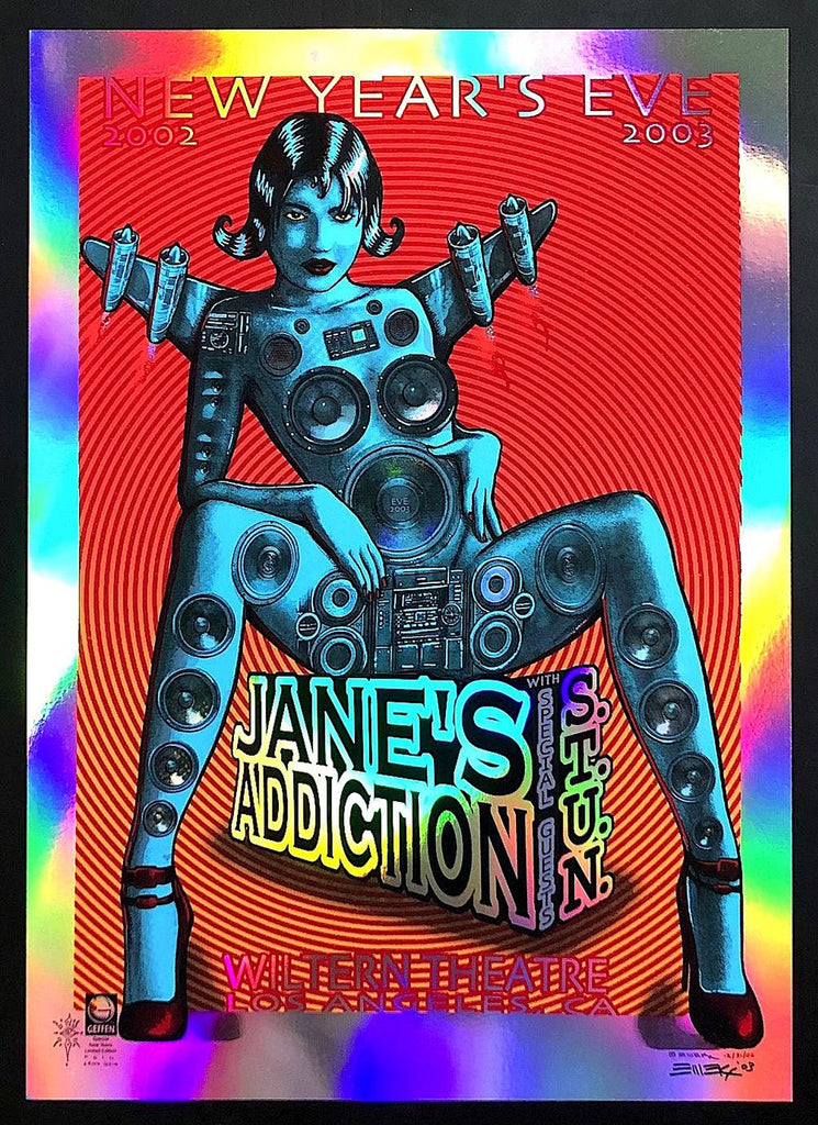 2002 Jane's Addiction - Los Angeles Foil Variant Concert Poster by Emek