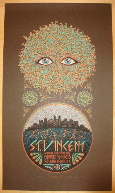 2010 St. Vincent - Brown Variant Concert Poster by Marq Spusta
