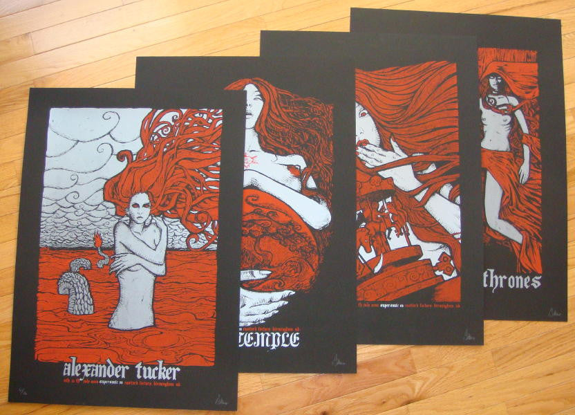 2008 Supersonic Festival - Silkscreen Concert Poster Set (4 Posters) by Malleus