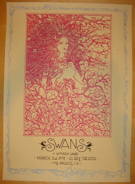 2011 Swans - Los Angeles Silkscreen Concert Poster by Malleus