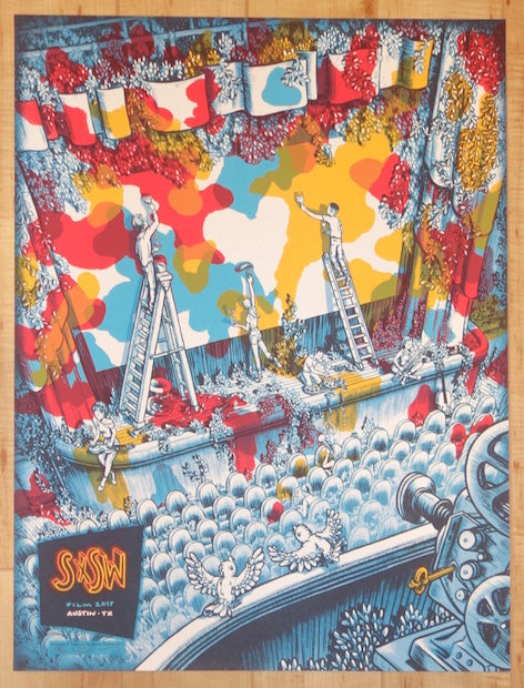 2017 SXSW - Austin Film Festival Silkscreen Event Poster by James Flames
