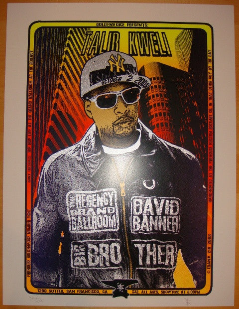 2008 Talib Kweli - San Francisco Silkscreen Concert Poster by Frank Zio & Firehouse