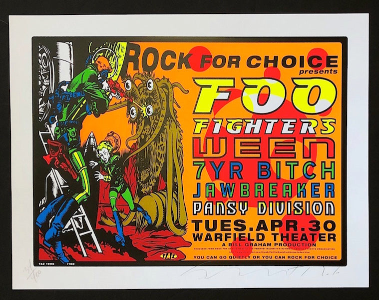 1996 Foo Fighters w/ Ween - San Francisco Silkscreen Concert Poster by TAZ