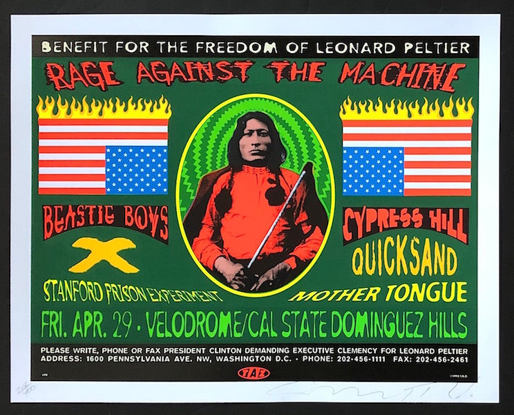1994 Rage Against The Machine - Dominguez Hills Silkscreen Concert Poster by TAZ