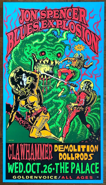 1994 Jon Spencer Blues Explosion - Los Angeles Silkscreen Concert Poster by TAZ