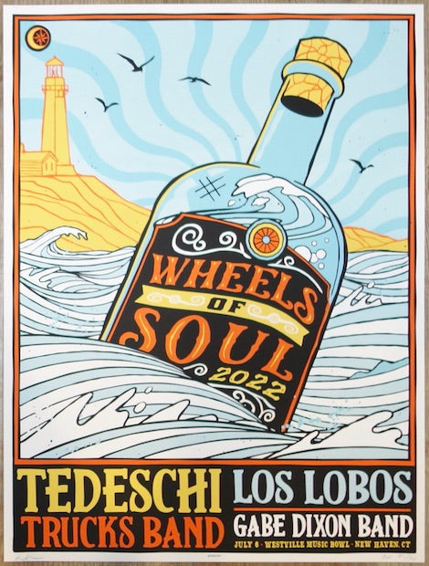 2022 Tedeschi Trucks Band - New Haven Silkscreen Concert Poster by Ivan Minsloff