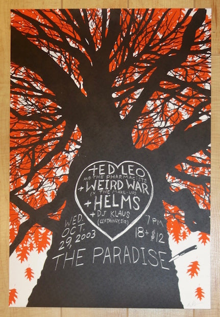 2003 Ted Leo & the Pharmacists - Boston Concert Poster by Dan McCarthy