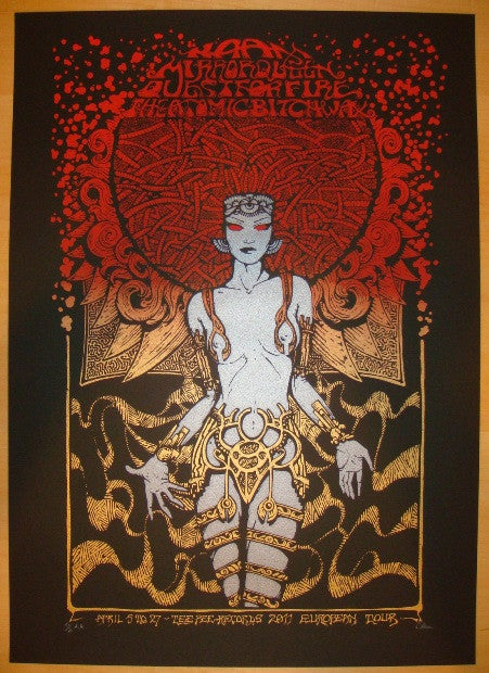 2011 Tee Pee Records - European Tour Silkscreen Concert Poster by Malleus