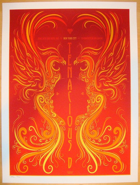 2012 Tenacious D - NYC Silkscreen Concert Poster by Todd Slater