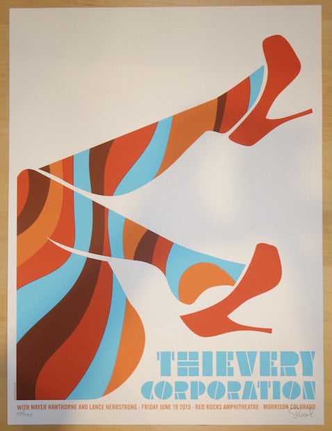 2015 Thievery Corporation - Red Rocks Silkscreen Concert Poster by