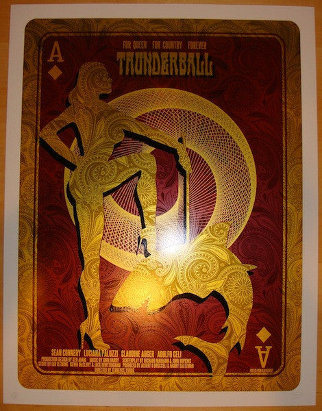 2012 James Bond "Thunderball" - Silkscreen Movie Poster by David O'Daniel
