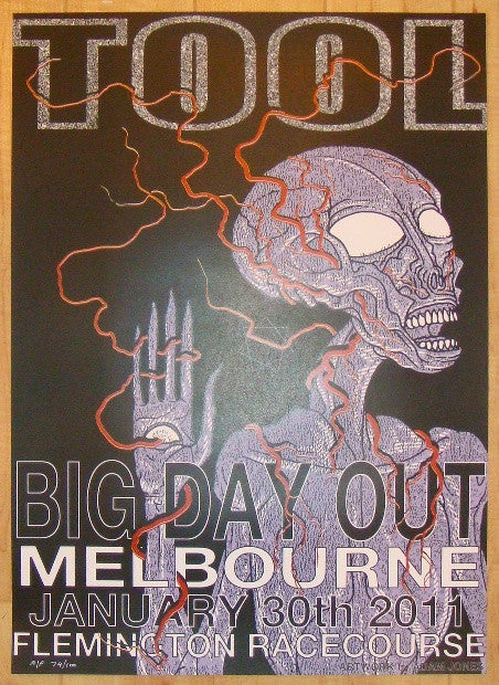 2011 Tool - Melbourne Silkscreen Concert Poster by Adam Jones