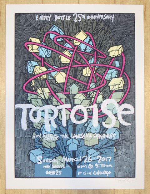 2017 Tortoise - Chicago Silkscreen Concert Poster by Jay Ryan