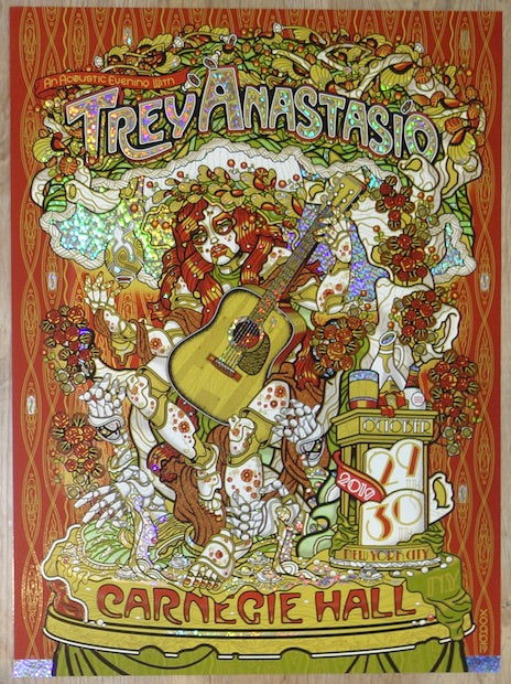2019 Trey Anastasio - NYC Foil Variant Concert Poster by Guy Burwell