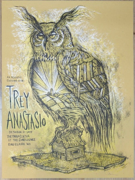 2019 Trey Anastasio - Eau Claire Silkscreen Concert Poster by Dan Grzeca